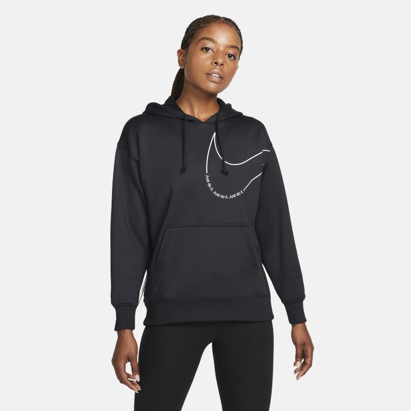 Nike Therma-FIT Sudadera con capucha de entrenamiento de tejido Fleece con estampado - Mujer - Negro Nike