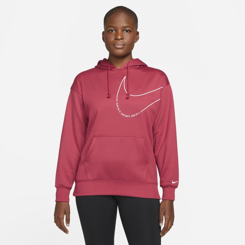 Nike Therma-FIT Sudadera con capucha de entrenamiento de tejido Fleece con estampado - Mujer - Rojo Nike