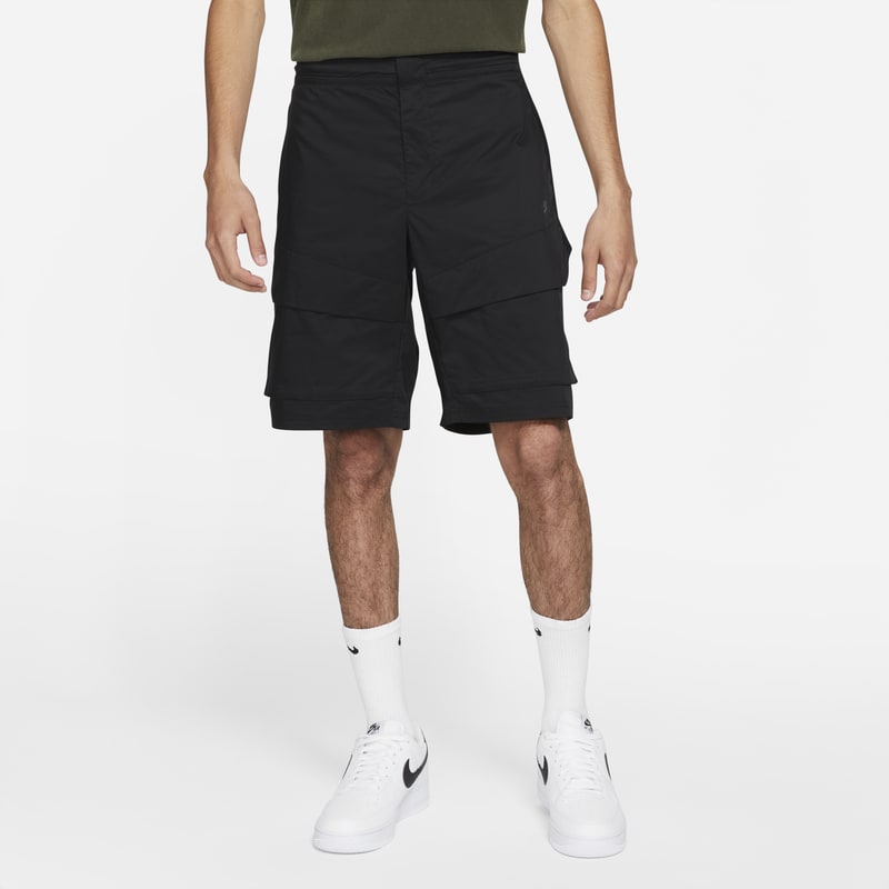 Krótkie bojówki męskie z tkaniny bez podszewki Nike Sportswear Tech Pack - Czerń