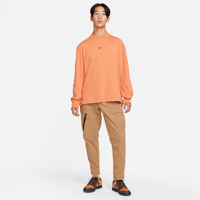 Męska koszulka z długim rękawem i półgolfem Nike Sportswear Style Essentials - Pomarańczowy