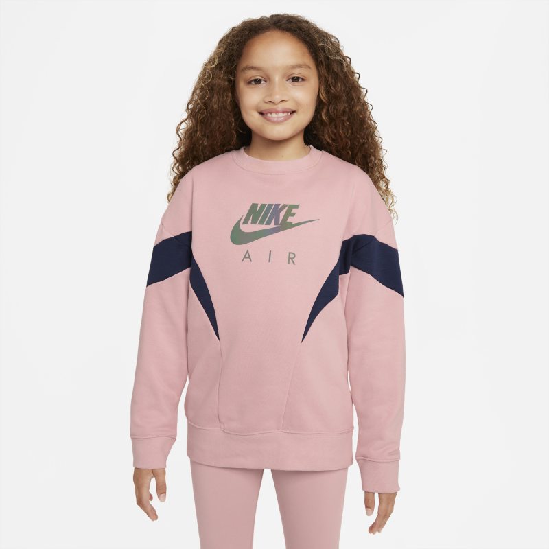 Bluza dresowa z dzianiny dla dużych dzieci (dziewcząt) Nike Air - Różowy