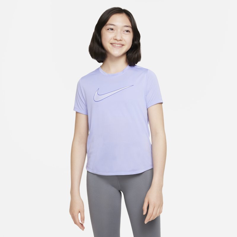 Nike Dri-FIT One Older Kids' (Girls') Short-Sleeve Training Top - Purple
