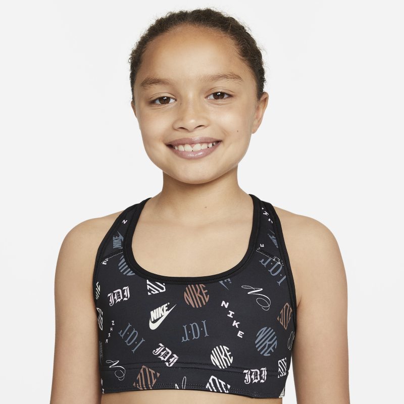 Nike Dri-FIT Swoosh Older Kids' (Girls') Reversible Sports Bra - Black