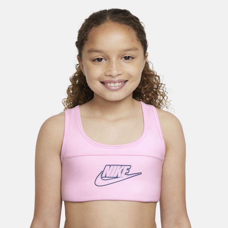 Stanik sportowy dla dużych dzieci (dziewcząt) Nike Dri-FIT Swoosh - Różowy