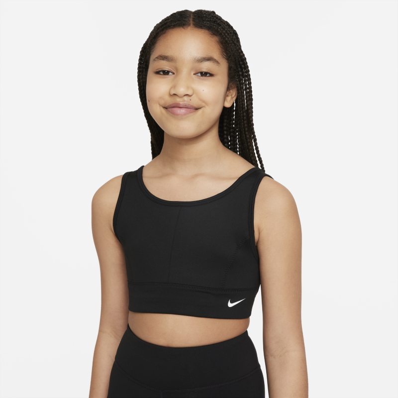 Nike Dri-FIT Swoosh Luxe Older Kids' (Girls') Sports Bra - Black