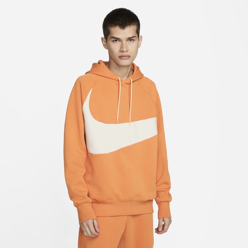 Męska bluza z kapturem Nike Sportswear Swoosh Tech Fleece - Pomarańczowy
