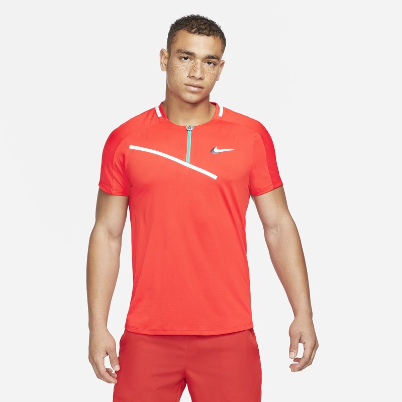 Męska koszulka polo do tenisa NikeCourt Slam - Czerwony