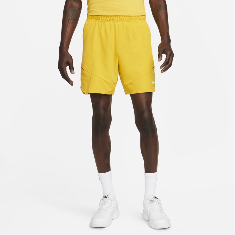 Męskie spodenki tenisowe 18 cm NikeCourt Dri-FIT Advantage - Żółć