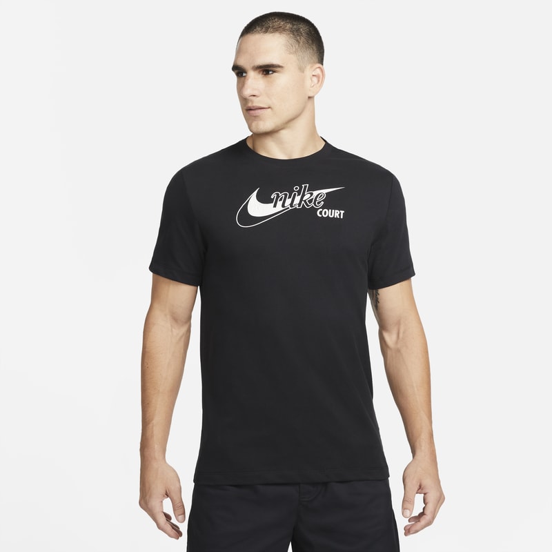 T-shirt męski do tenisa Swoosh NikeCourt Dri-FIT - Czerń