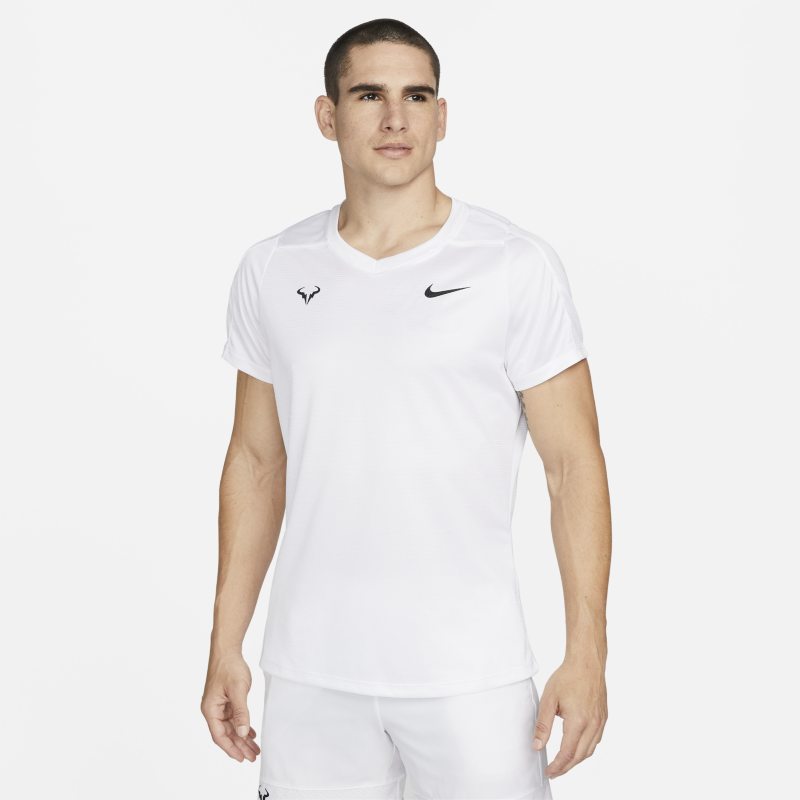 Męska koszulka z krótkim rękawem do tenisa NikeCourt Dri-FIT Rafa Challenger - Biel