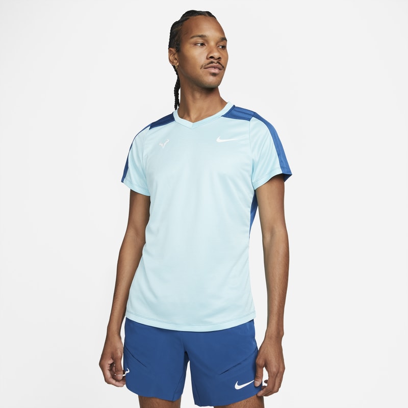 Męska koszulka z krótkim rękawem do tenisa NikeCourt Dri-FIT Rafa Challenger - Niebieski