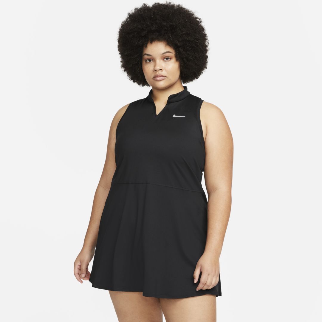 Nike Women's Court Dri-fit Victory Tennis Dress (plus Size) In Black