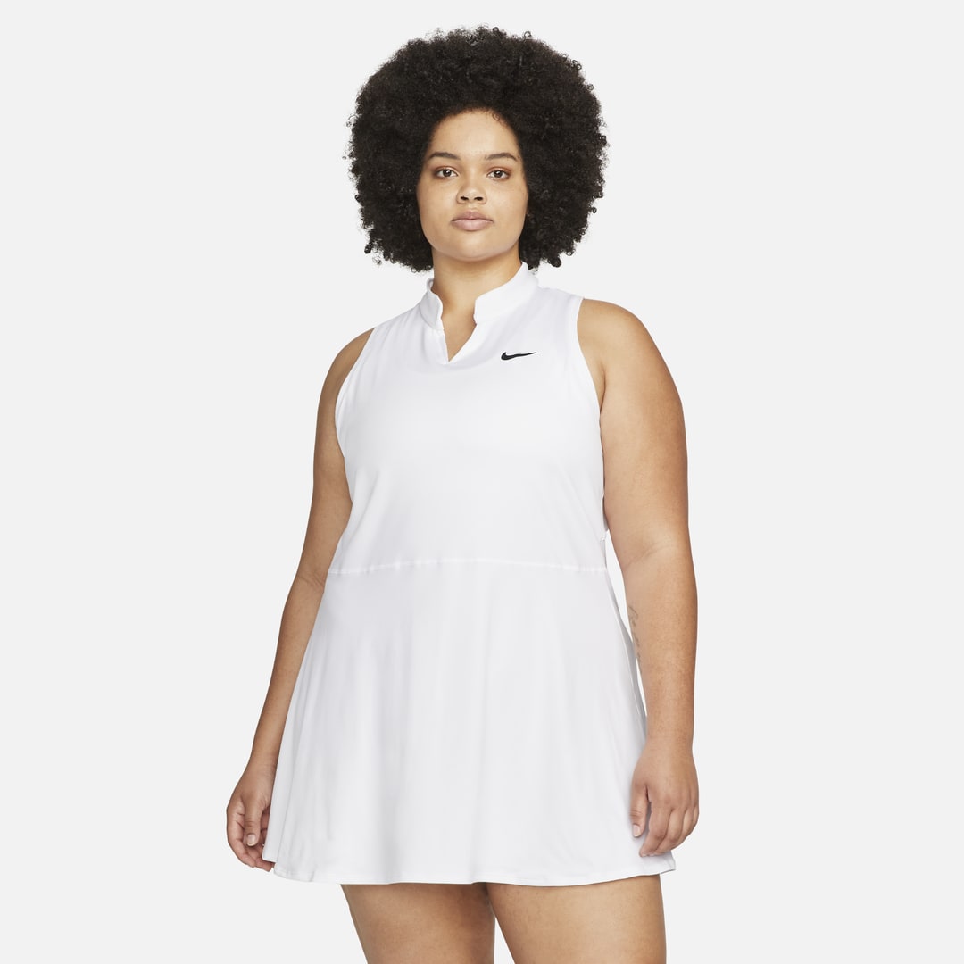 Nike Women's Court Dri-fit Victory Tennis Dress (plus Size) In White
