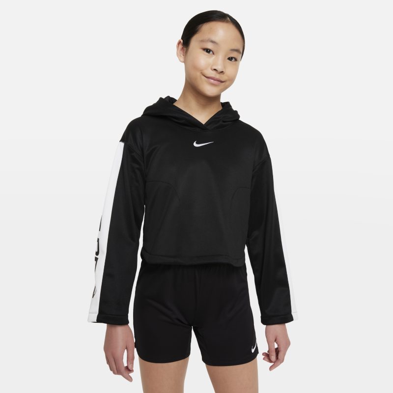 Bluza z kapturem dla dużych dzieci (dziewcząt) Nike Pro Therma-FIT - Czerń