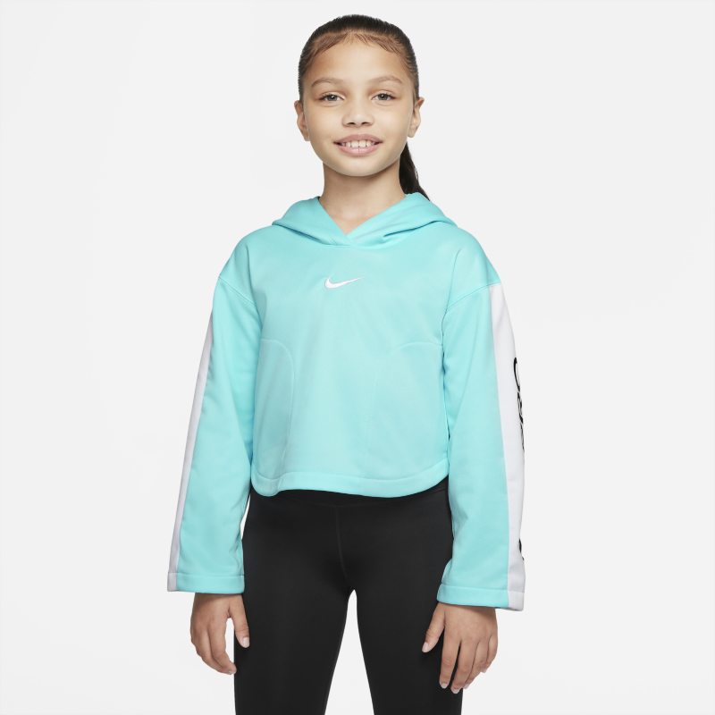 Bluza z kapturem dla dużych dzieci (dziewcząt) Nike Pro Therma-FIT - Niebieski