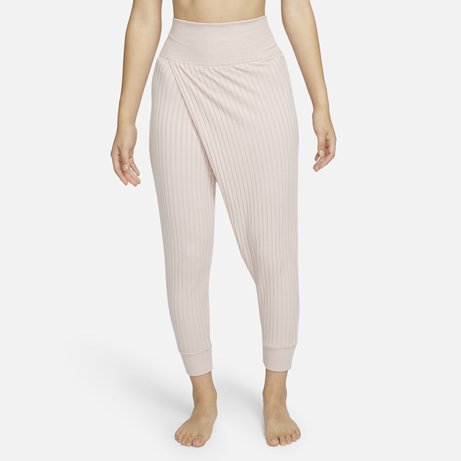 фото Женские брюки из рубчатой ткани nike yoga luxe - розовый