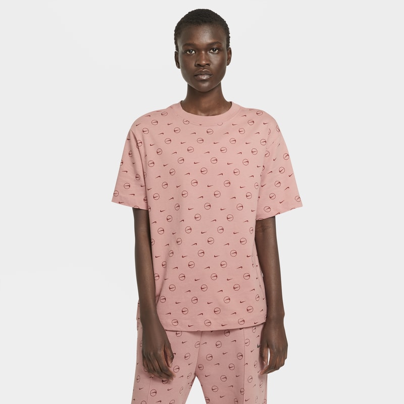 T-shirt Nike Sportswear med tryck för kvinnor - Rosa