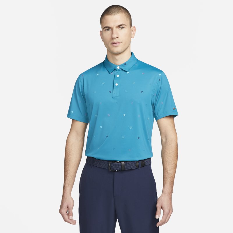 Męska koszulka polo do golfa z nadrukiem Nike Dri-FIT Player - Niebieski