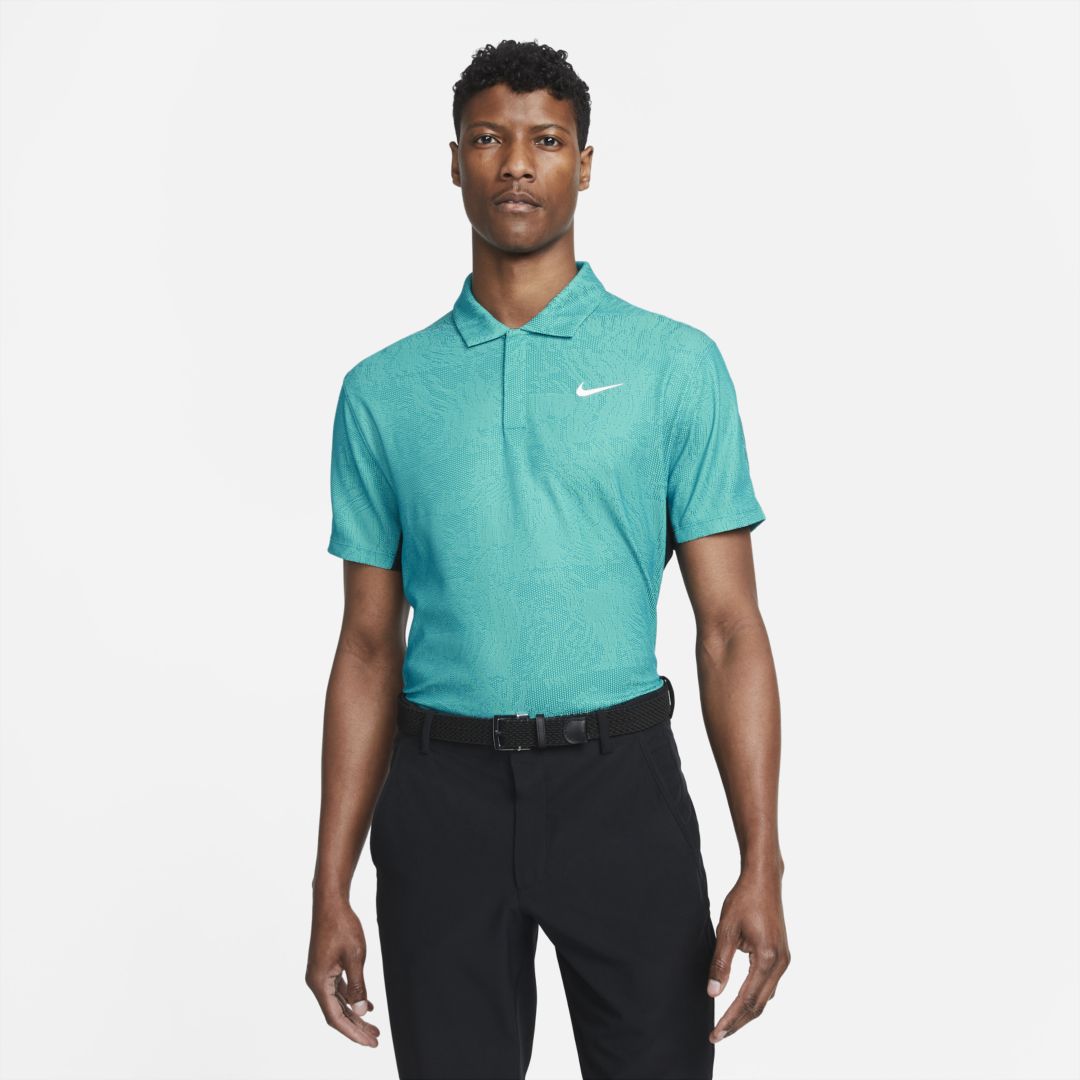 Nike Dri-fit Adv Tiger Woods Men's Golf Polo In Washed Teal,bright Spruce,black,white