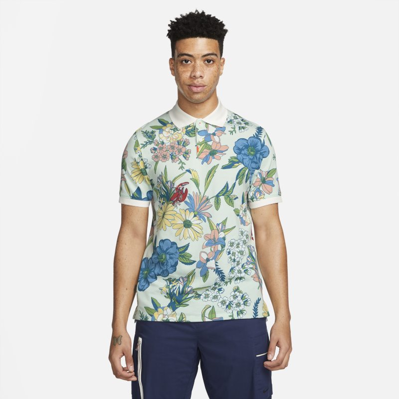 Męska koszulka polo z motywem kwiatowym The Nike Polo - Zieleń