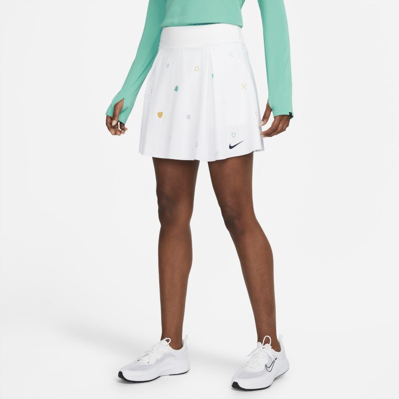 Lång, mönstrad golfkjol Nike Club Skirt för kvinnor - Vit
