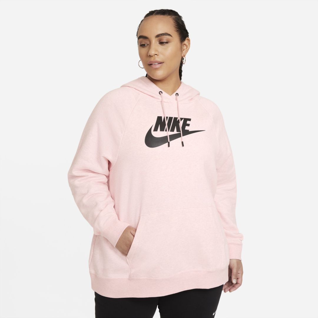 Nike Sportswear Essential Women's Hoodie In Pink Glaze,heather,black