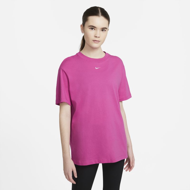 Damska koszulka z krótkim rękawem o kroju oversize Nike Sportswear Essential - Czerwony