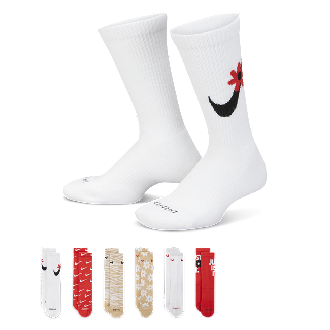 Nike EverydayPlus Cushioned Crew sokker til barn (6 par) - Multi-Color