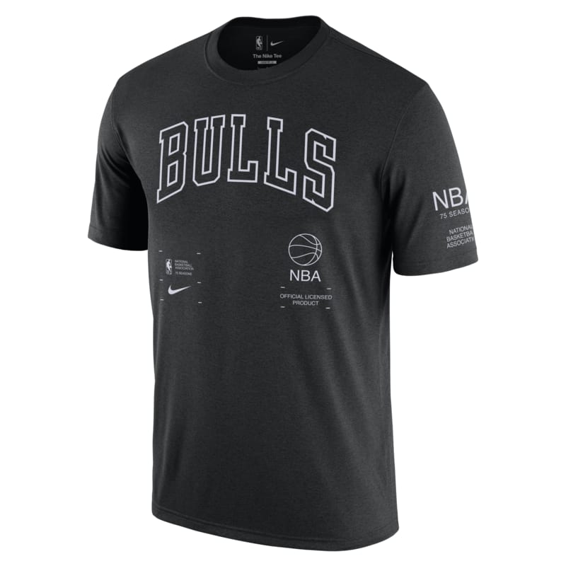 T-shirt męski NBA Nike Chicago Bulls Courtside - Czerń