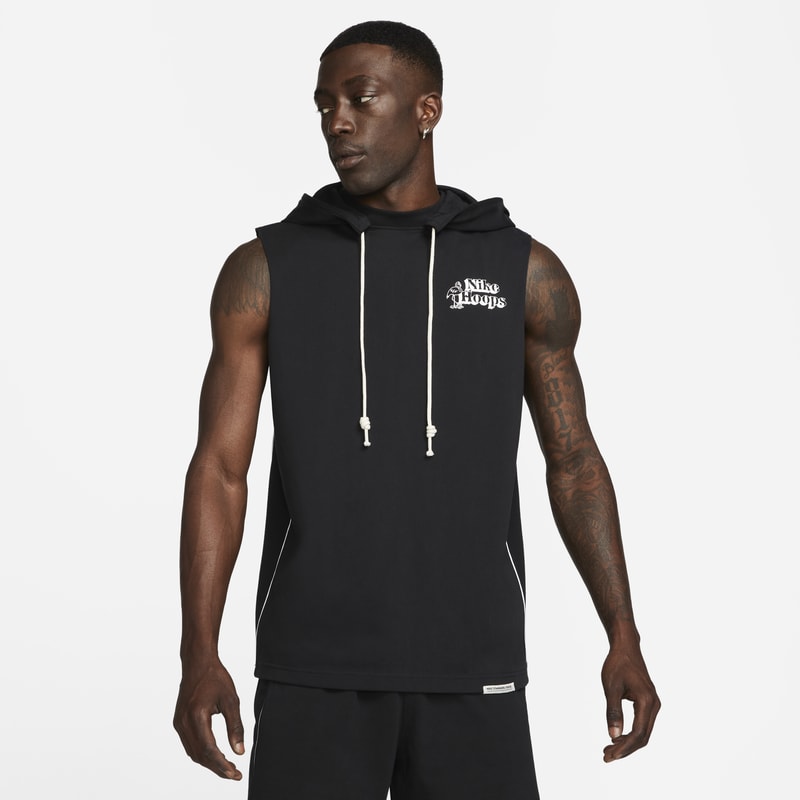 Męska bluza z kapturem i odciętymi rękawami do koszykówki Nike Dri-FIT Standard Issue - Czerń