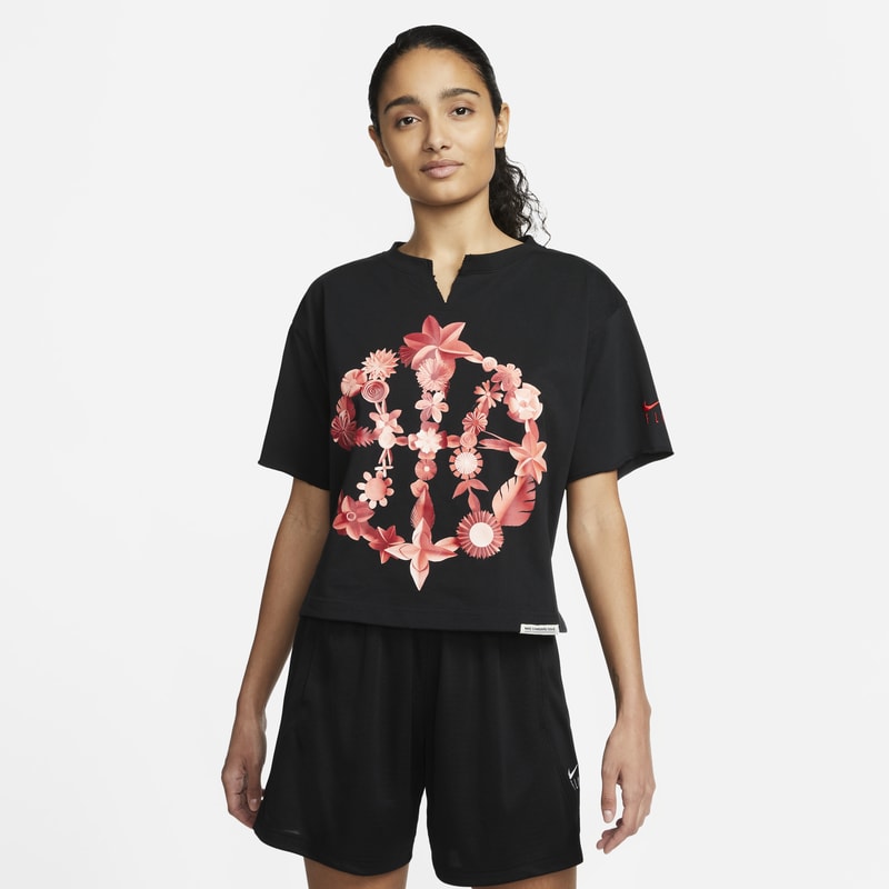 Damska koszulka z półokrągłym dekoltem i odciętymi rękawami Nike Dri-FIT Standard Issue - Czerń