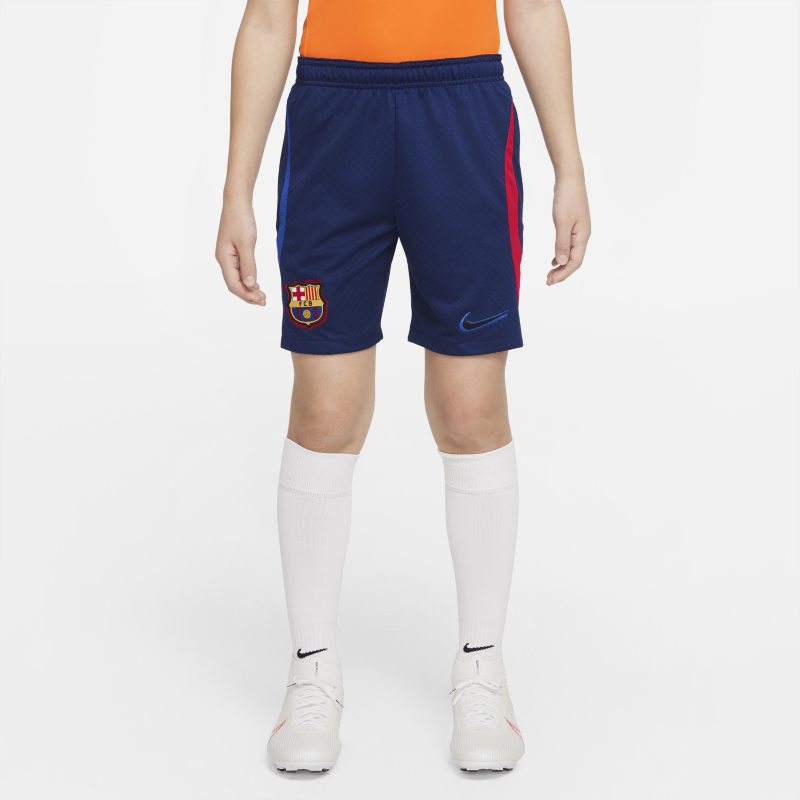 Spodenki piłkarskie dla dużych dzieci FC Barcelona Strike Nike Dri-FIT - Niebieski