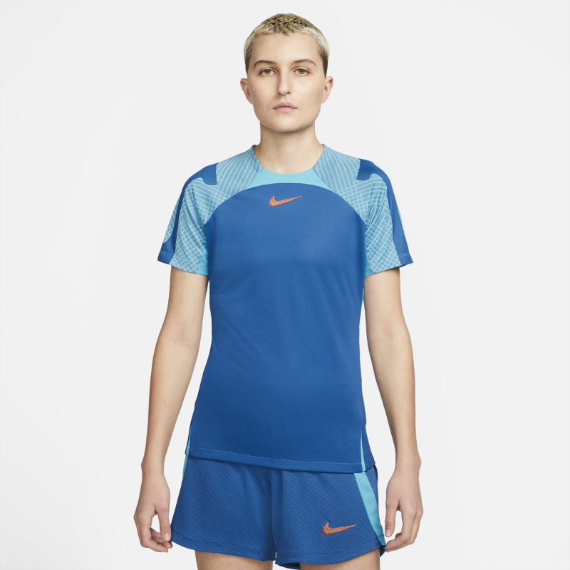 Damska koszulka piłkarska Nike Dri-FIT Strike - Niebieski