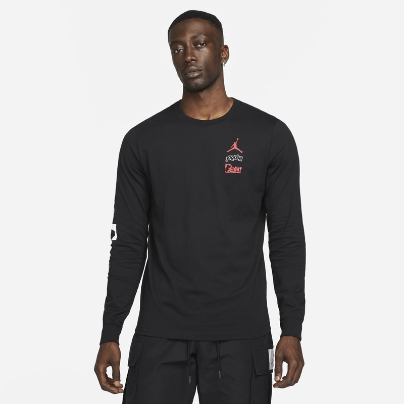 Męski T-shirt z długim rękawem Jordan Flight Team - Czerń