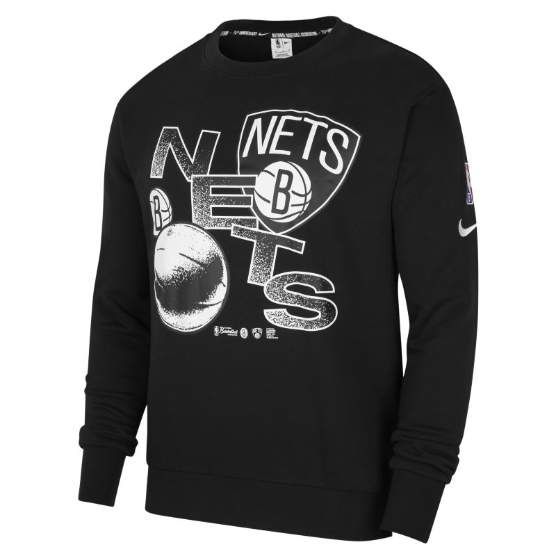 Brooklyn Nets Courtside Nike NBA-sweatshirt van fleece voor heren - Zwart