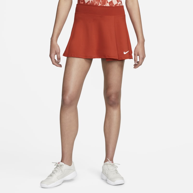 Damska spódniczka tenisowa z falbanami NikeCourt Dri-FIT Victory - Czerwony