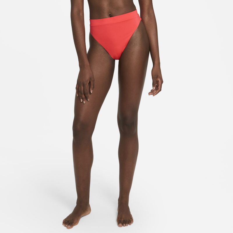 Bas de bikini taille haute Nike Essential pour Femme - Rouge