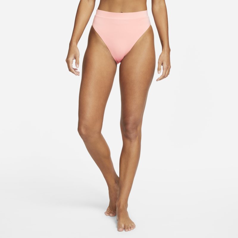 Bas de bikini taille haute Nike Essential pour Femme - Rose