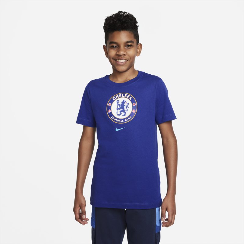 Chelsea F.C. Crest Older Kids' Football T-Shirt - Blue