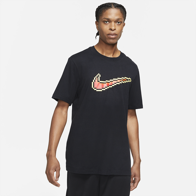 фото Мужская баскетбольная футболка с коротким рукавом nike swoosh - черный