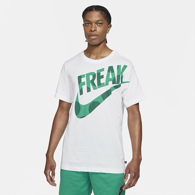 фото Мужская баскетбольная футболка с принтом nike dri-fit giannis “freak” - белый