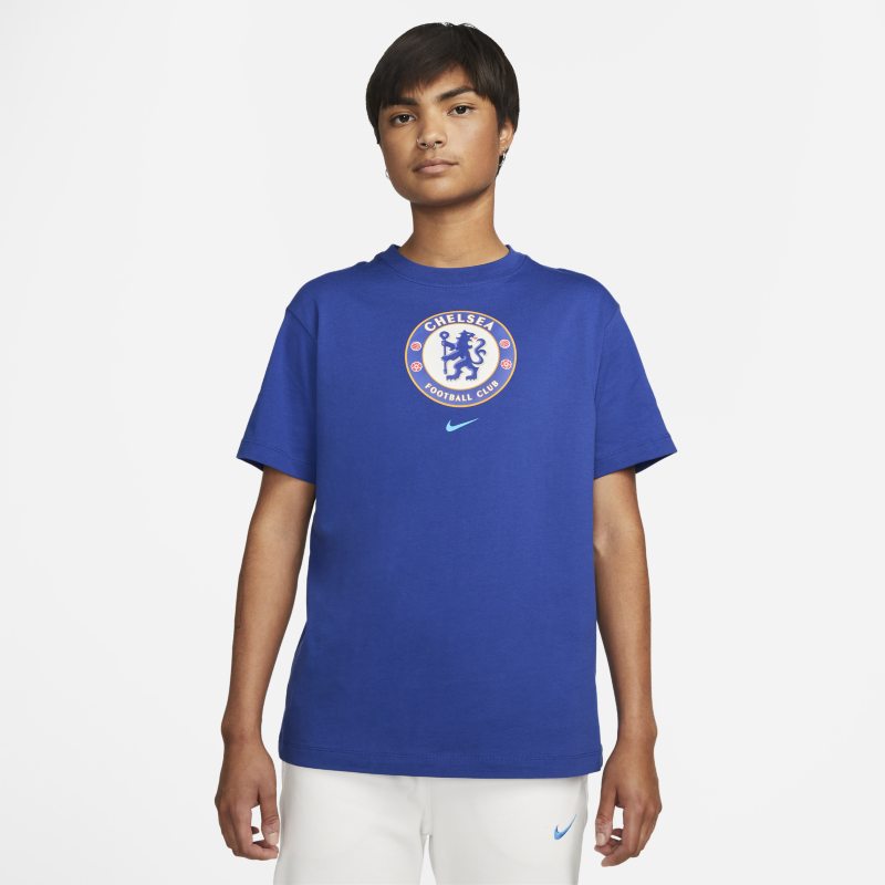 Nike - Damski t-shirt piłkarski chelsea fc crest - niebieski