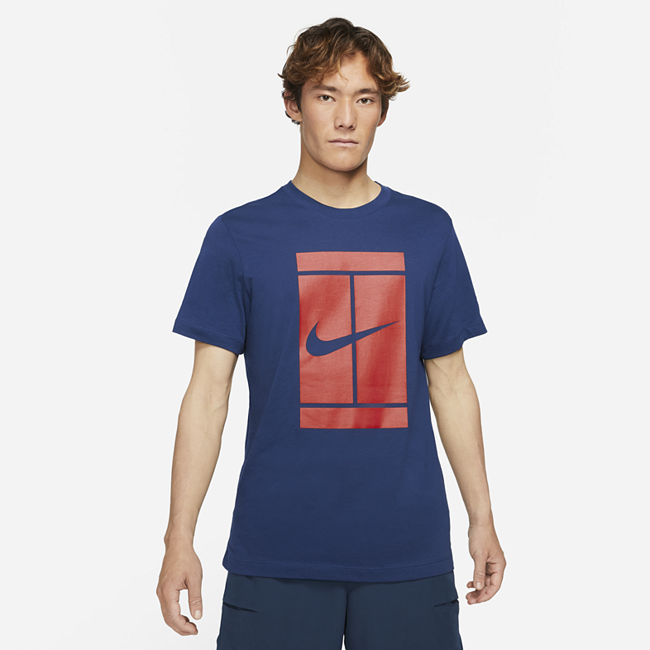 фото Мужская теннисная футболка nikecourt - синий