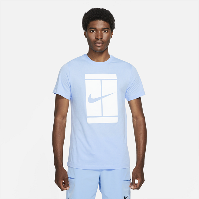 фото Мужская теннисная футболка nikecourt - синий