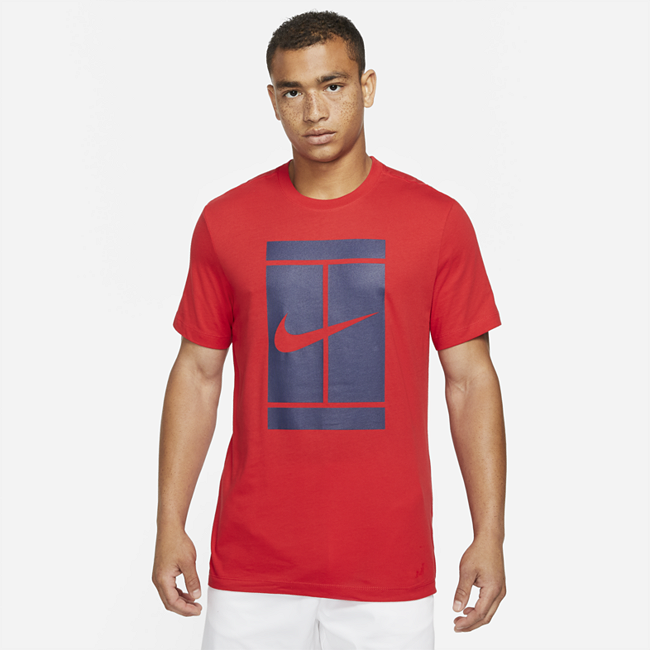 фото Мужская теннисная футболка nikecourt - красный