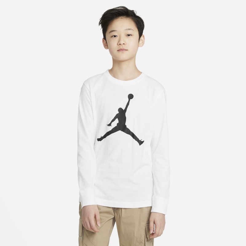Långärmad t-shirt Jordan för ungdom (killar) - Vit