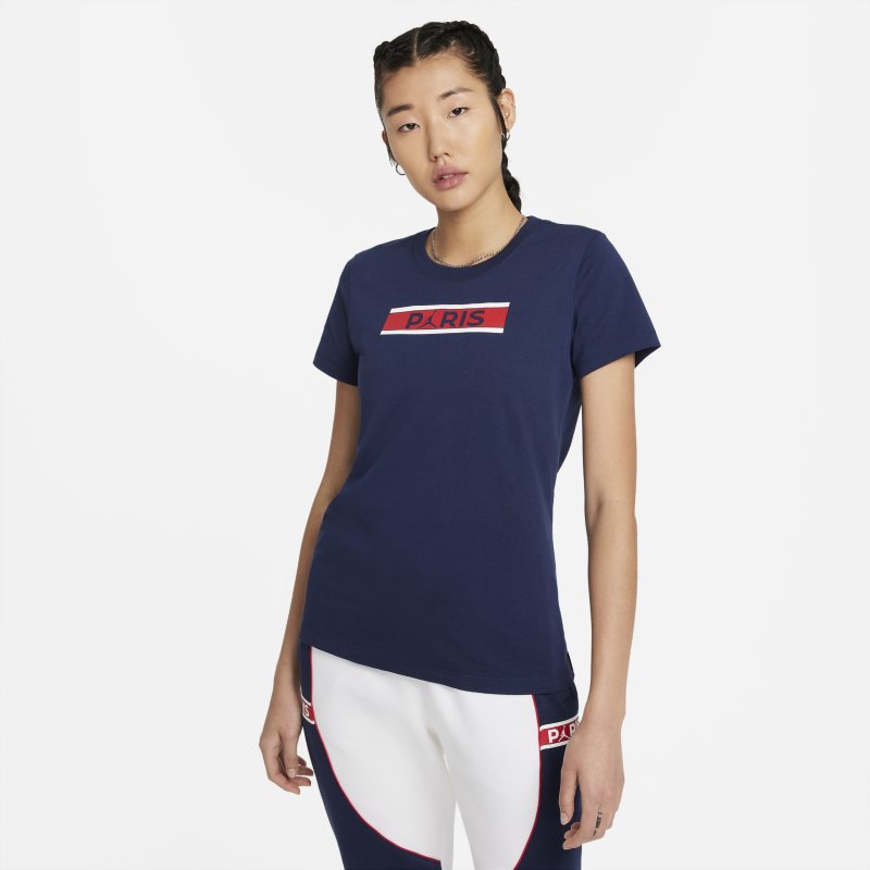 Damski T-shirt z krótkim rękawem Paris Saint-Germain - Niebieski