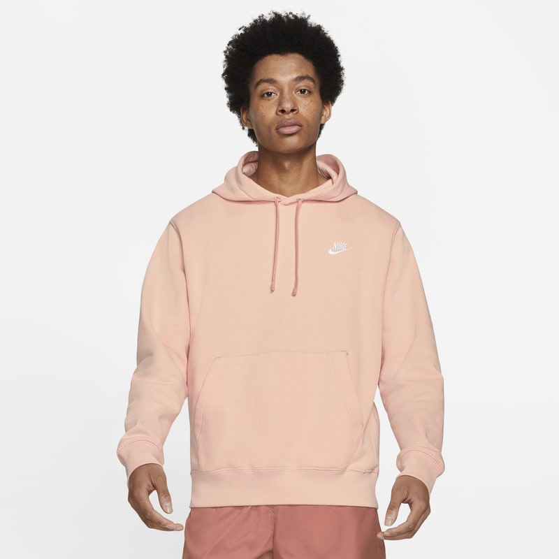 Męska bluza z kapturem Nike Sportswear Club Fleece - Różowy