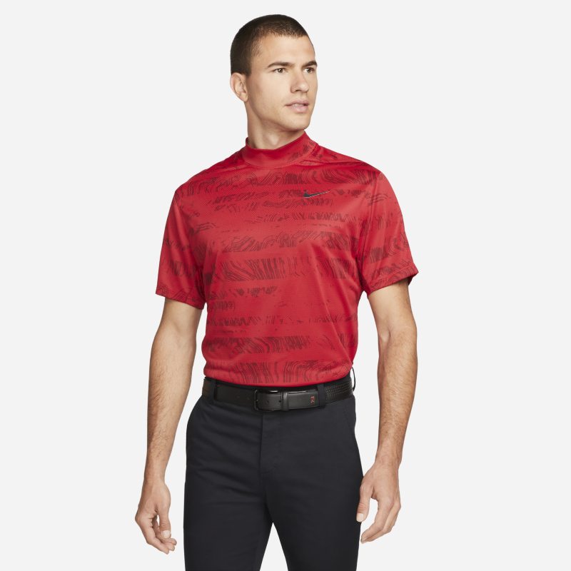 Męska koszulka polo do golfa z półgolfem Nike Dri-FIT ADV Tiger Woods - Czerwony