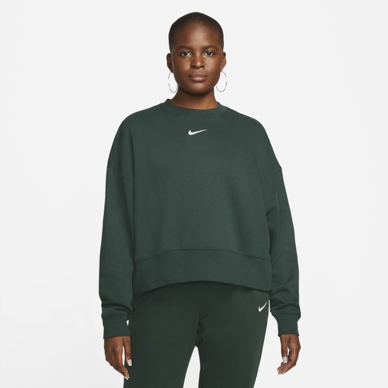 Damska bluza dresowa z dzianiny o kroju oversize Nike Sportswear Collection Essentials - Zieleń